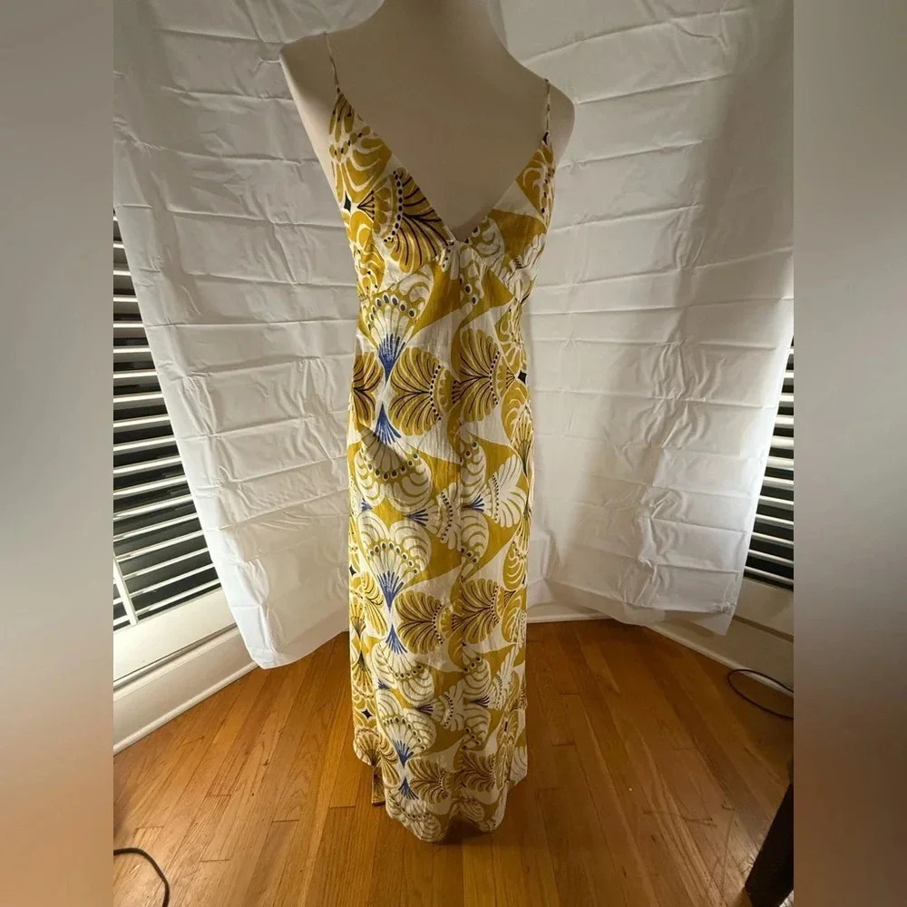 NWT Zara Yellow and White Patterned Women's Dress - Picture 2 of 7